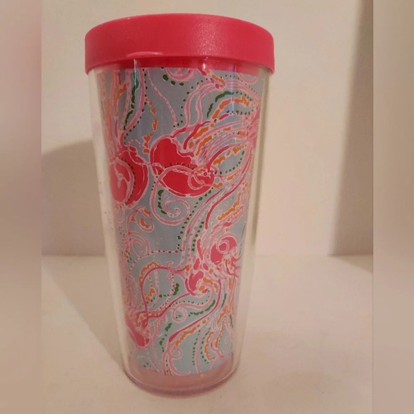 Lilly Pulitzer Jellyfish Design Acrylic Doubled Walled Travel Tumbler - 16 oz - Picture 3 of 8